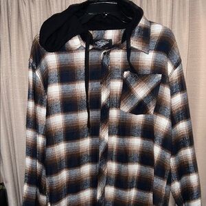 Plaid Hooded Shirt